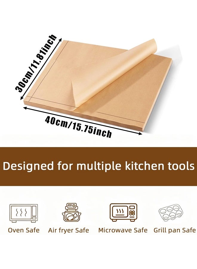 100 Pcs 12"x 16" Parchment Paper Sheets, No-Stick & No-Leak Unbleached Baking Paper, Baking paper Sheets for Oven, Air Fryer, Microwave,Cookies - Image 2